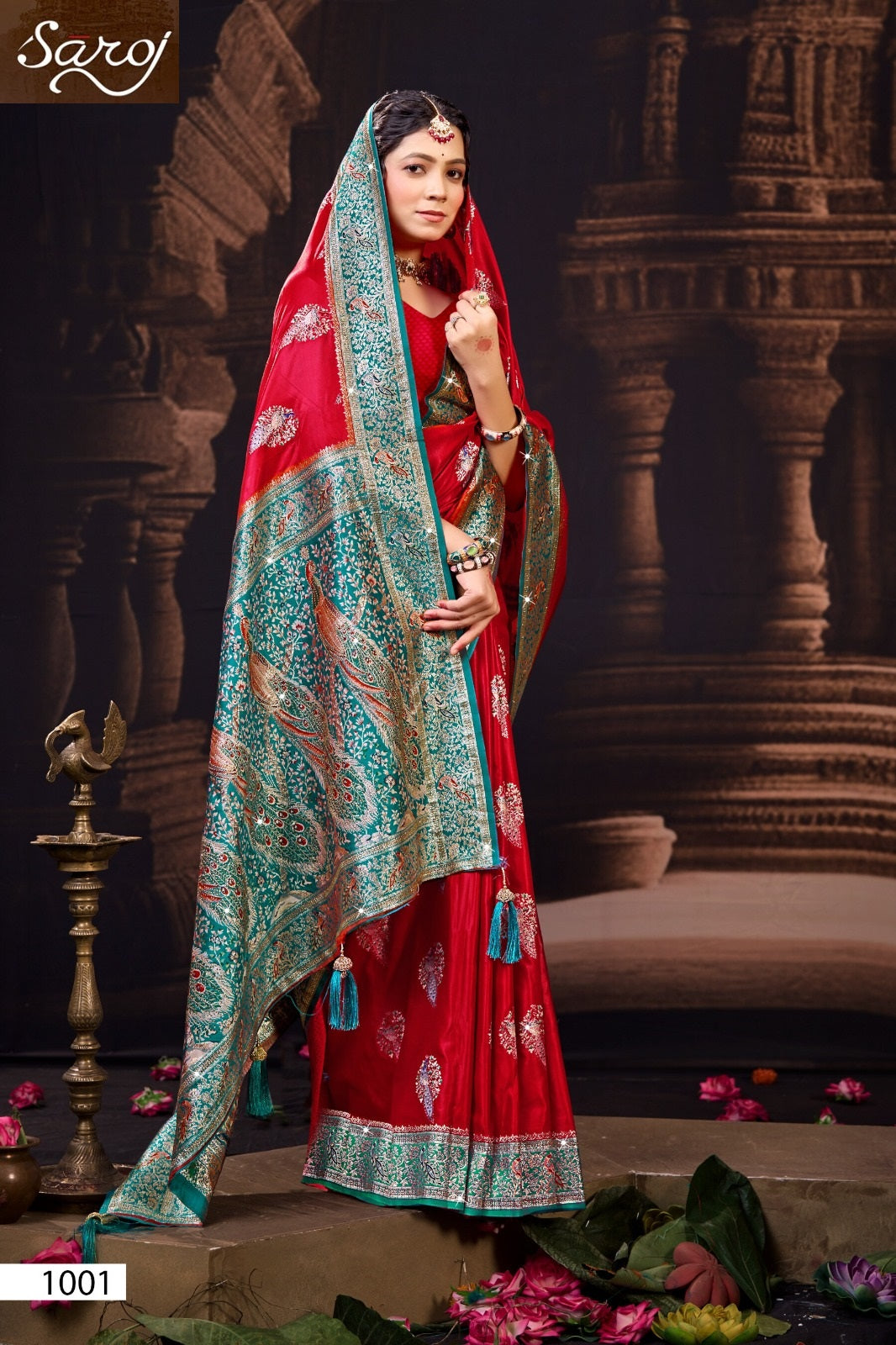 Twinkle Satin Saroski Saroj Silk Sarees Wholesale