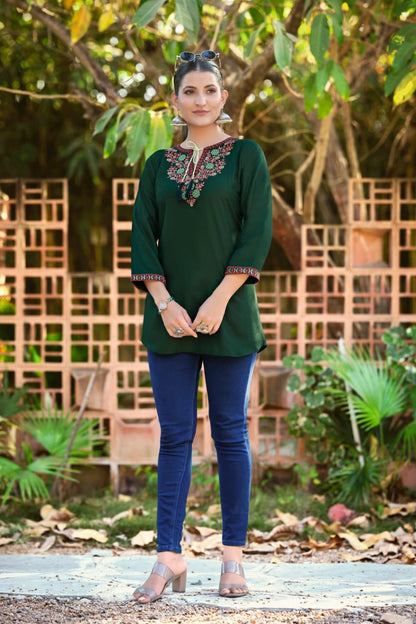 Twinkle Tips Tops Rayon 18Kg Short Kurtis Supplier India