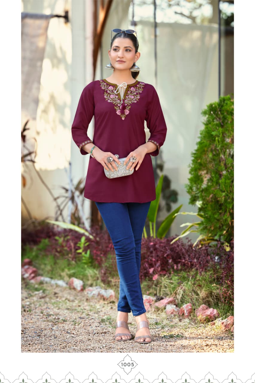 Twinkle Tips Tops Rayon 18Kg Short Kurtis Supplier India