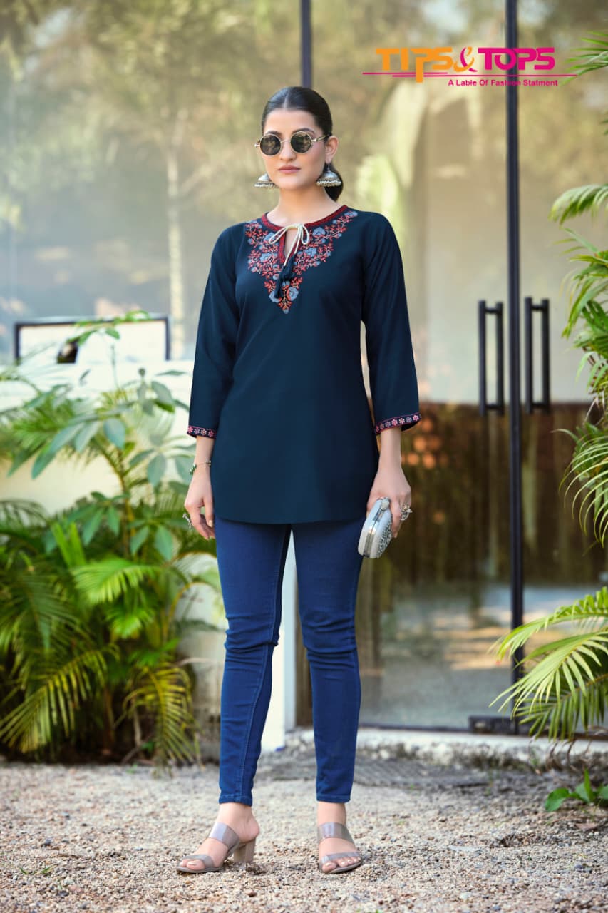 Twinkle Tips Tops Rayon 18Kg Short Kurtis Supplier India