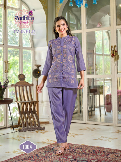 Twinkle Vol 1 Radhika Lifestyle Roman Co Ord Set Supplier Ahmedabad