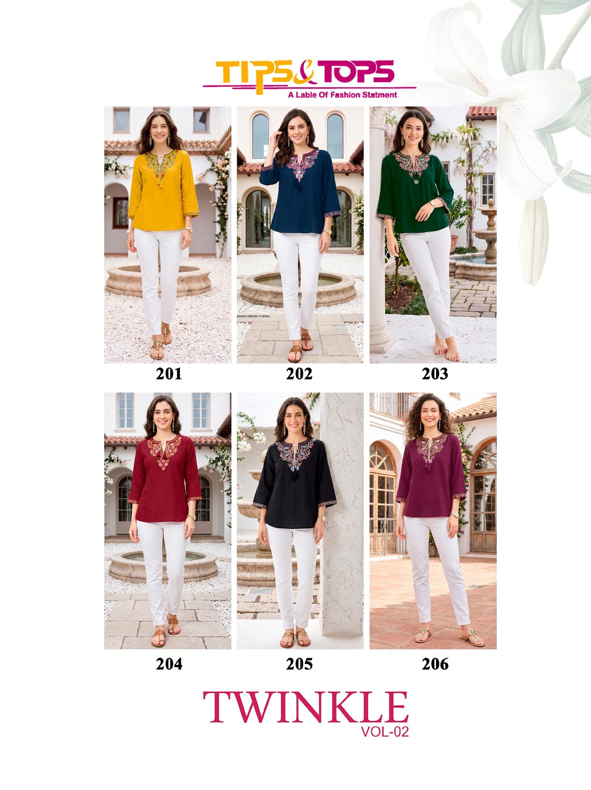 Twinkle Vol 2 Tips Tops Rayon 18Kg Fancy Tops Exporter Ahmedabad