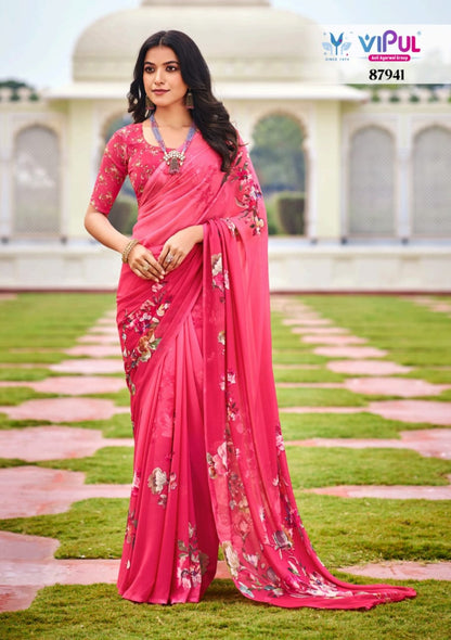 Twisha 87930-87941 Vipul Weightless Sarees Wholesaler Gujarat