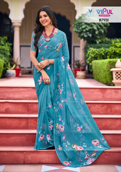 Twisha 87930-87941 Vipul Weightless Sarees Wholesaler Gujarat