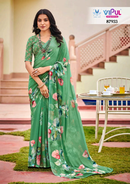 Twisha 87930-87941 Vipul Weightless Sarees Wholesaler Gujarat
