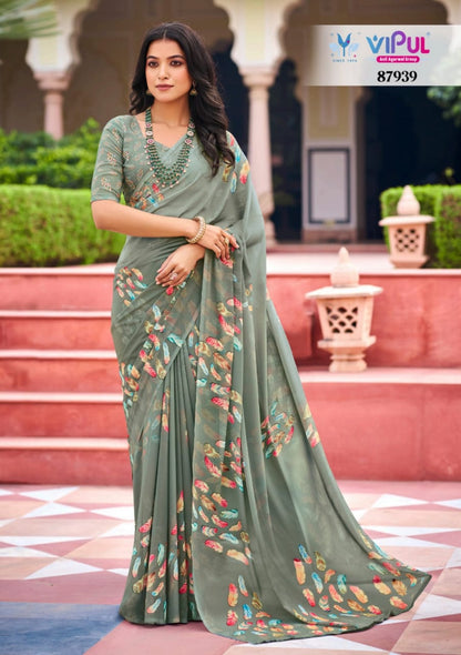 Twisha 87930-87941 Vipul Weightless Sarees Wholesaler Gujarat