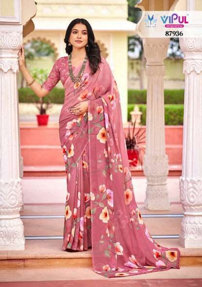 Twisha 87930-87941 Vipul Weightless Sarees Wholesaler Gujarat