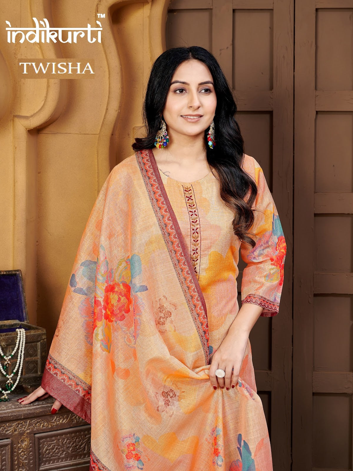 Twisha Indikurti Linen Readymade Pant Style Suits Wholesale