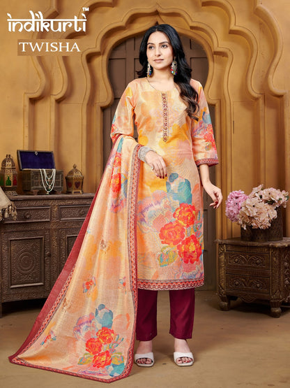 Twisha Indikurti Linen Readymade Pant Style Suits Wholesale