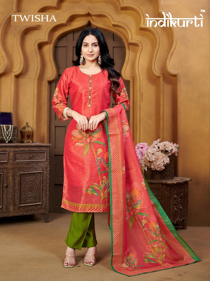 Twisha Indikurti Linen Readymade Pant Style Suits Wholesale