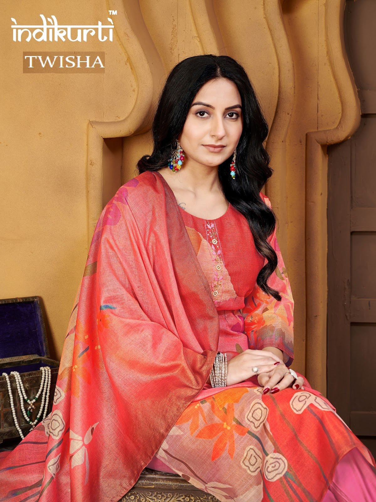 Twisha Indikurti Linen Readymade Pant Style Suits Wholesale