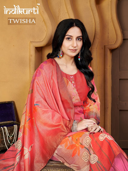 Twisha Indikurti Linen Readymade Pant Style Suits Wholesale