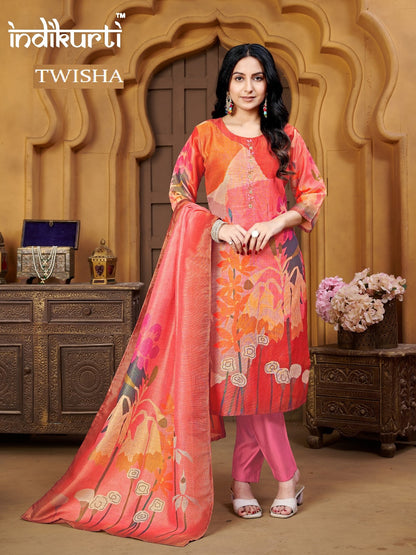 Twisha Indikurti Linen Readymade Pant Style Suits Wholesale