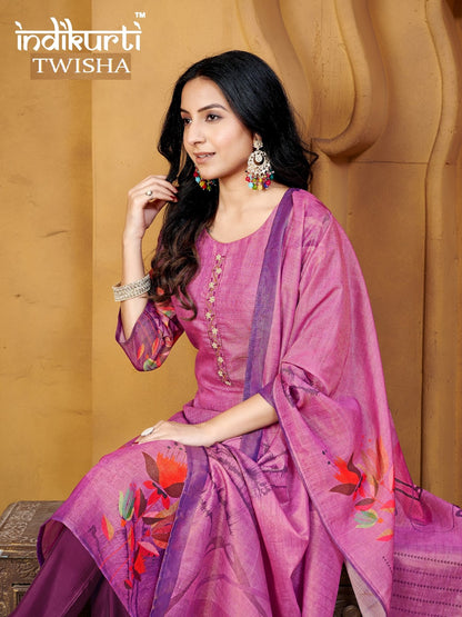 Twisha Indikurti Linen Readymade Pant Style Suits Wholesale