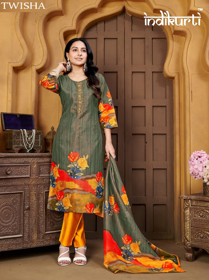 Twisha Indikurti Linen Readymade Pant Style Suits Wholesale