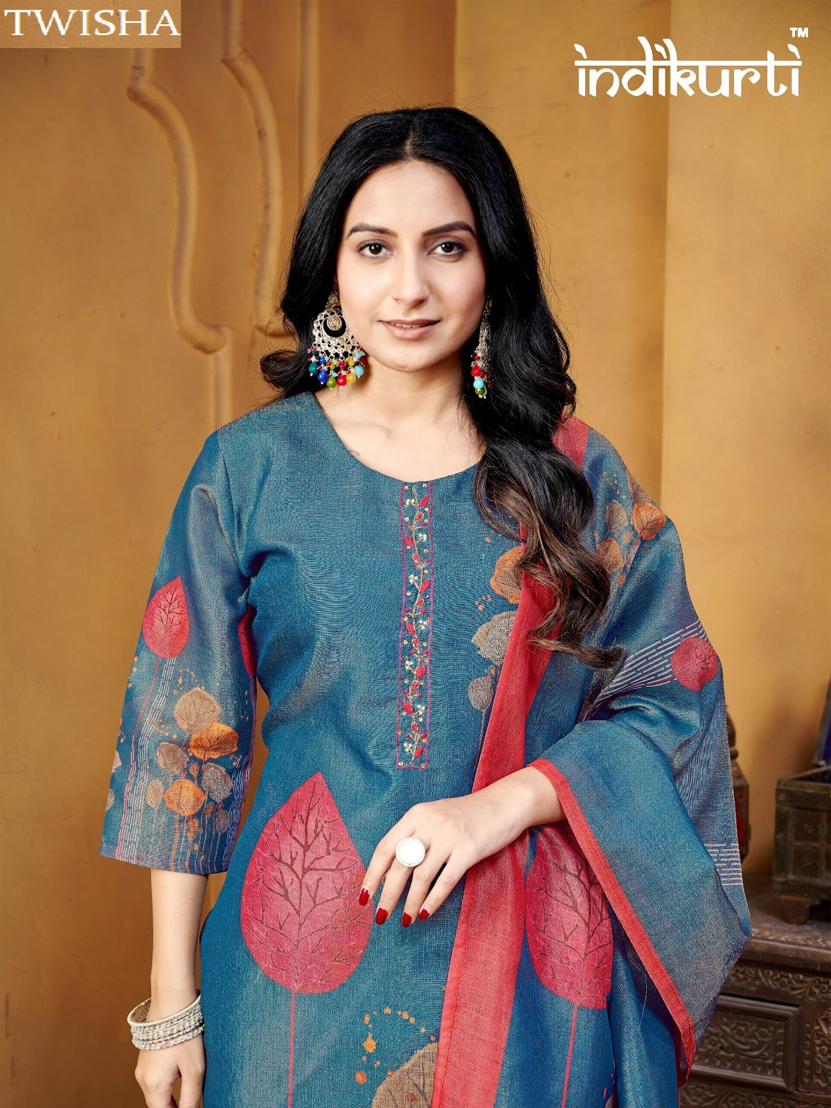 Twisha Indikurti Linen Readymade Pant Style Suits Wholesale