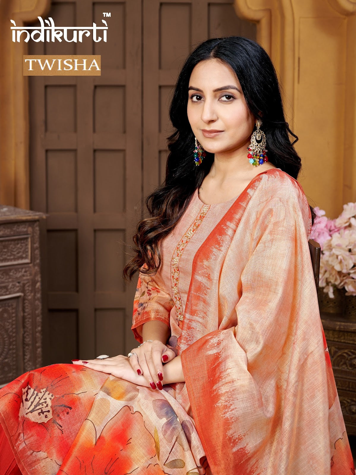 Twisha Indikurti Linen Readymade Pant Style Suits Wholesale