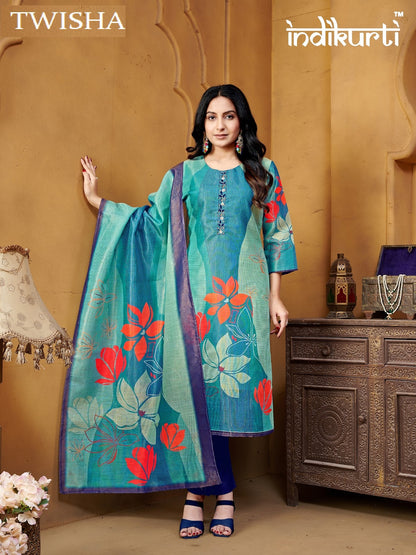Twisha Indikurti Linen Readymade Pant Style Suits Wholesale