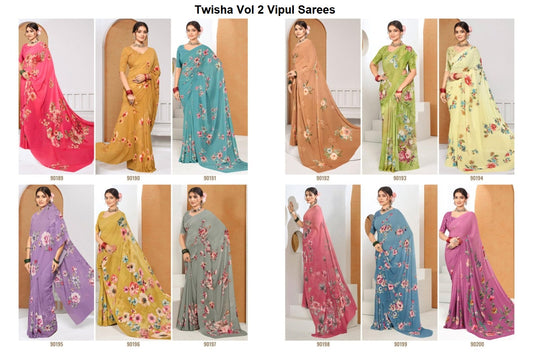 Twisha Vol 2 Vipul Weightless Sarees Wholesaler India