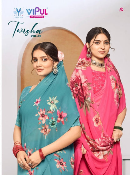 Twisha Vol 2 Vipul Weightless Sarees Wholesaler India