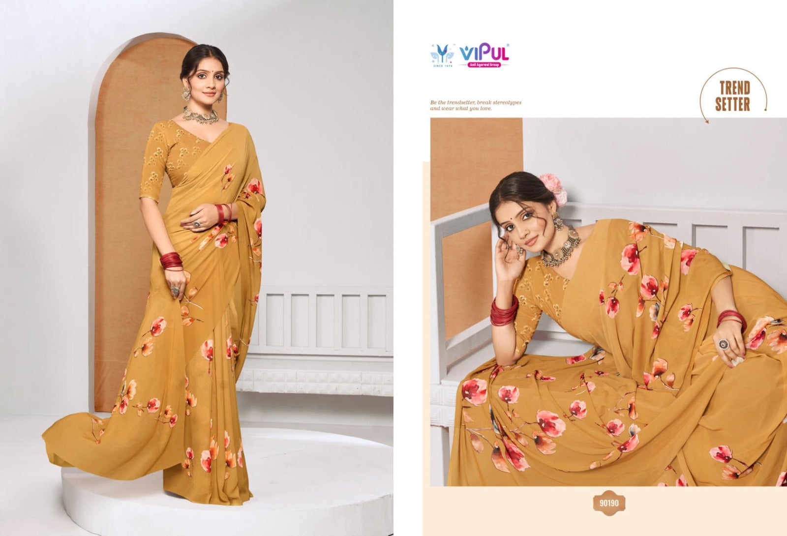 Twisha Vol 2 Vipul Weightless Sarees Wholesaler India