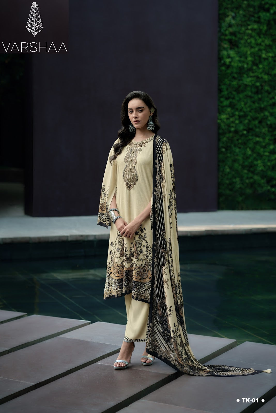 Two Of A Kind 5 Varshaa Pashmina Suits Wholesaler India