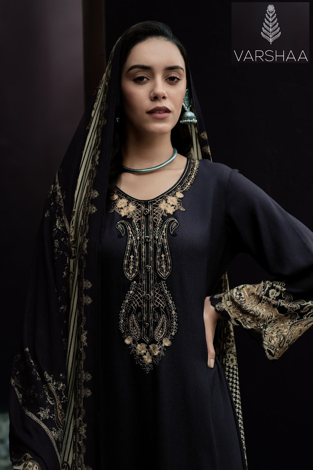 Two Of A Kind 5 Varshaa Pashmina Suits Wholesaler India