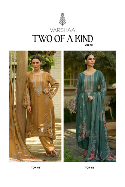Two Of A Kind Vol 12 Varshaa Viscose Muslin Pant Style Suits Exporter India
