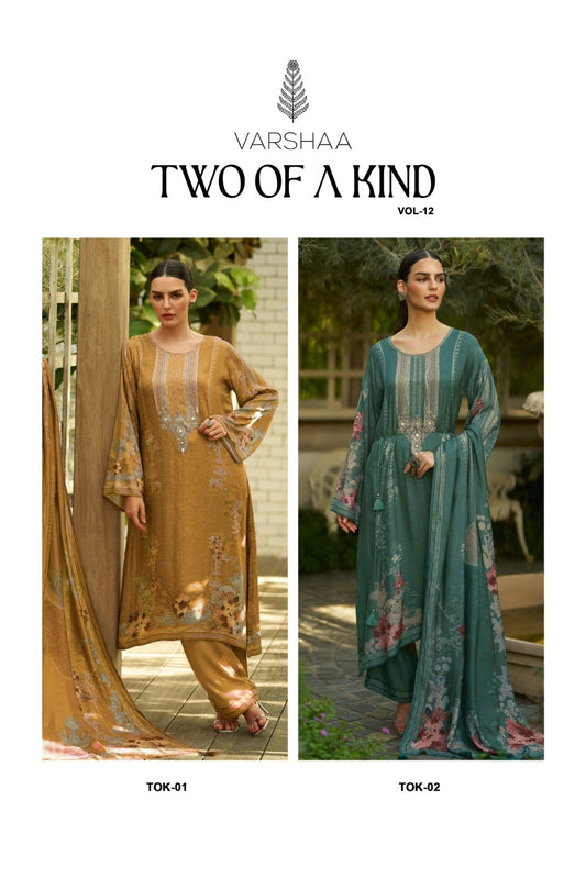Two Of A Kind Vol 12 Varshaa Viscose Muslin Pant Style Suits Exporter India