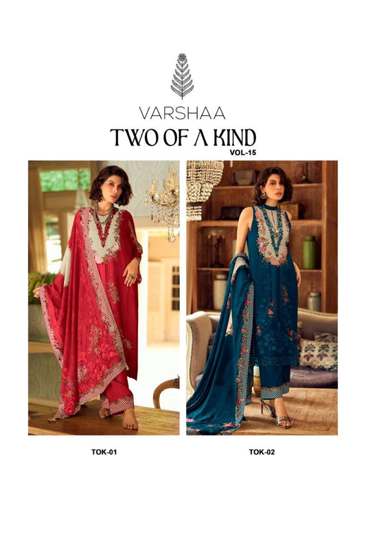 Two Of A Kind Vol 15 Varshaa Viscose Muslin Pakistani Salwar Suits Supplier Gujarat