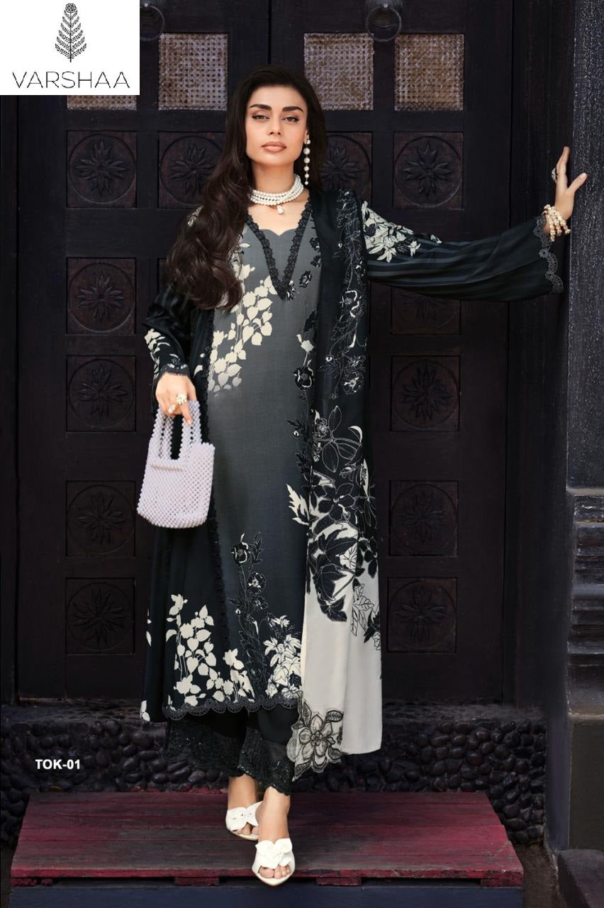 Two Of A Kind Vol 24 Varshaa Viscose Muslin Pant Style Suits Exporter Gujarat