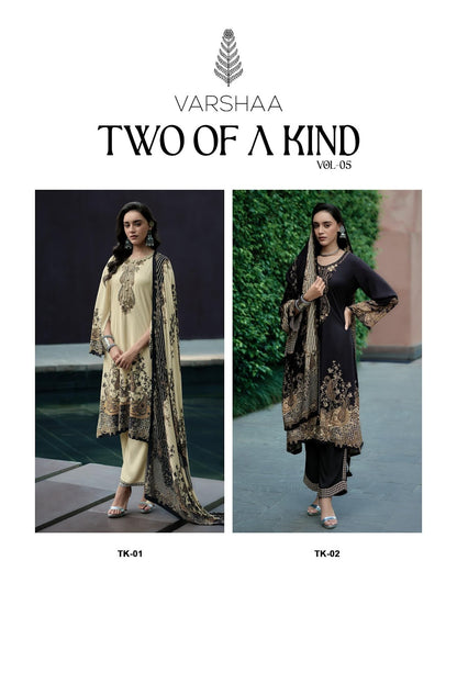 Two Of A Kind Vol 5 Varshaa Viscose Muslin Pant Style Suits Wholesale Price