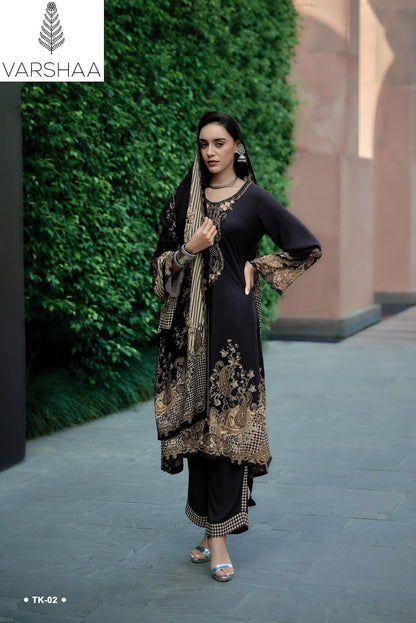 Two Of A Kind Vol 5 Varshaa Viscose Muslin Pant Style Suits Wholesale Price