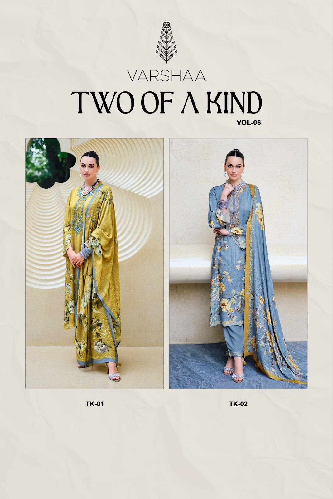 Two Of A Kind Vol 6 Varshaa Pashmina Suits Supplier