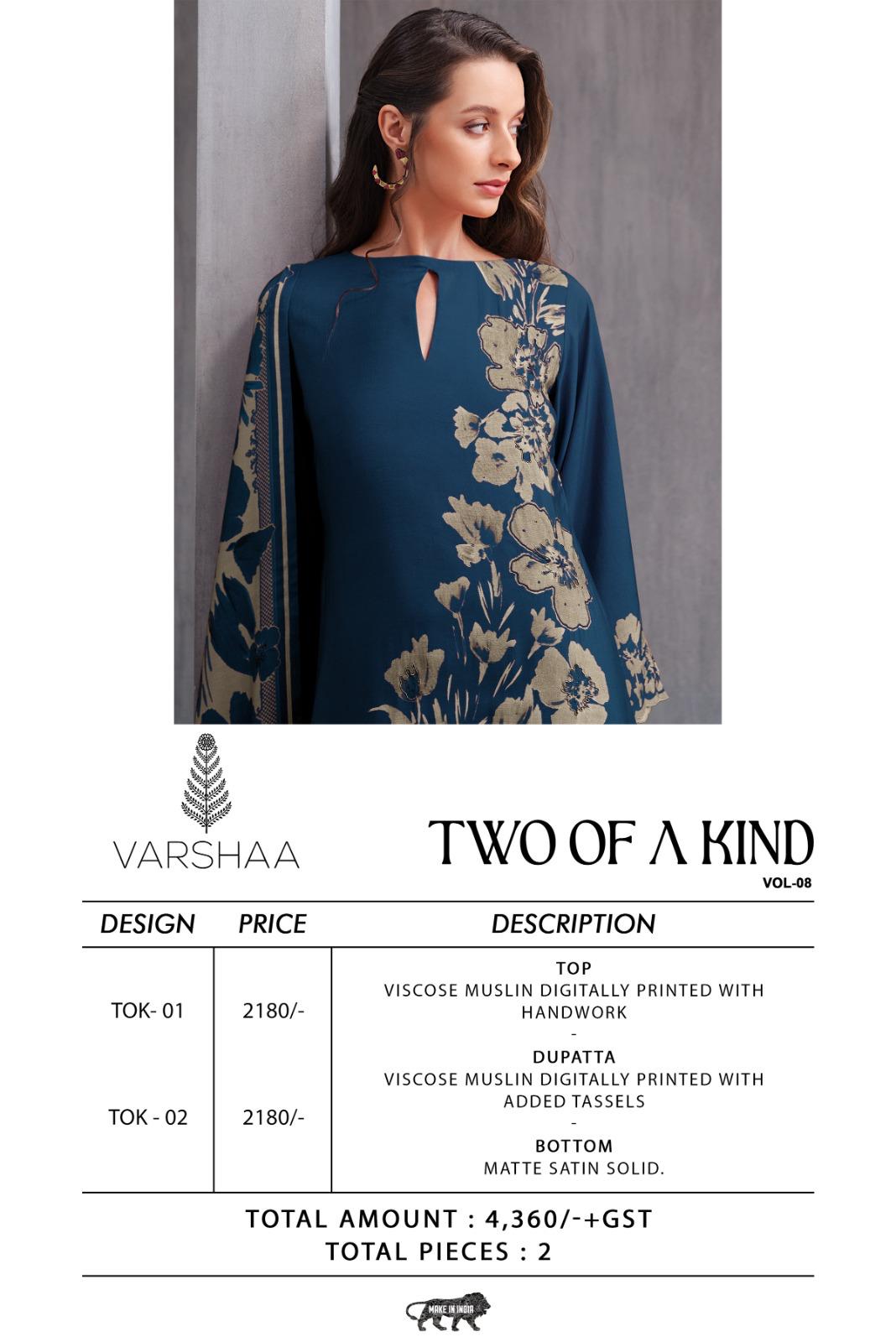 Two Of A Kind Vol 8 Varshaa Viscose Muslin Pant Style Suits Wholesale Price
