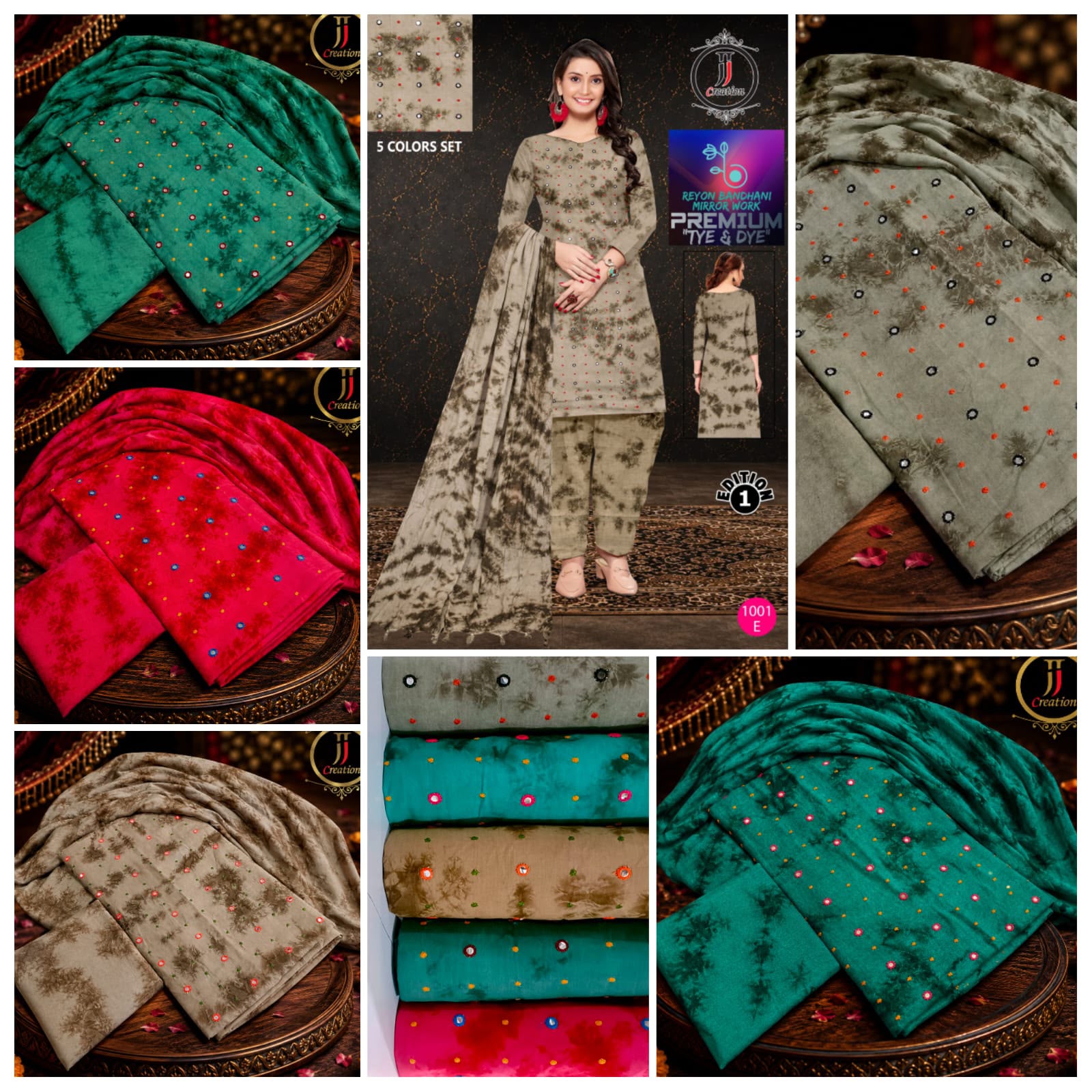 Tye And Dye Edition 1 Jj Rayon 14Kg Salwar Suits Exporter Ahmedabad