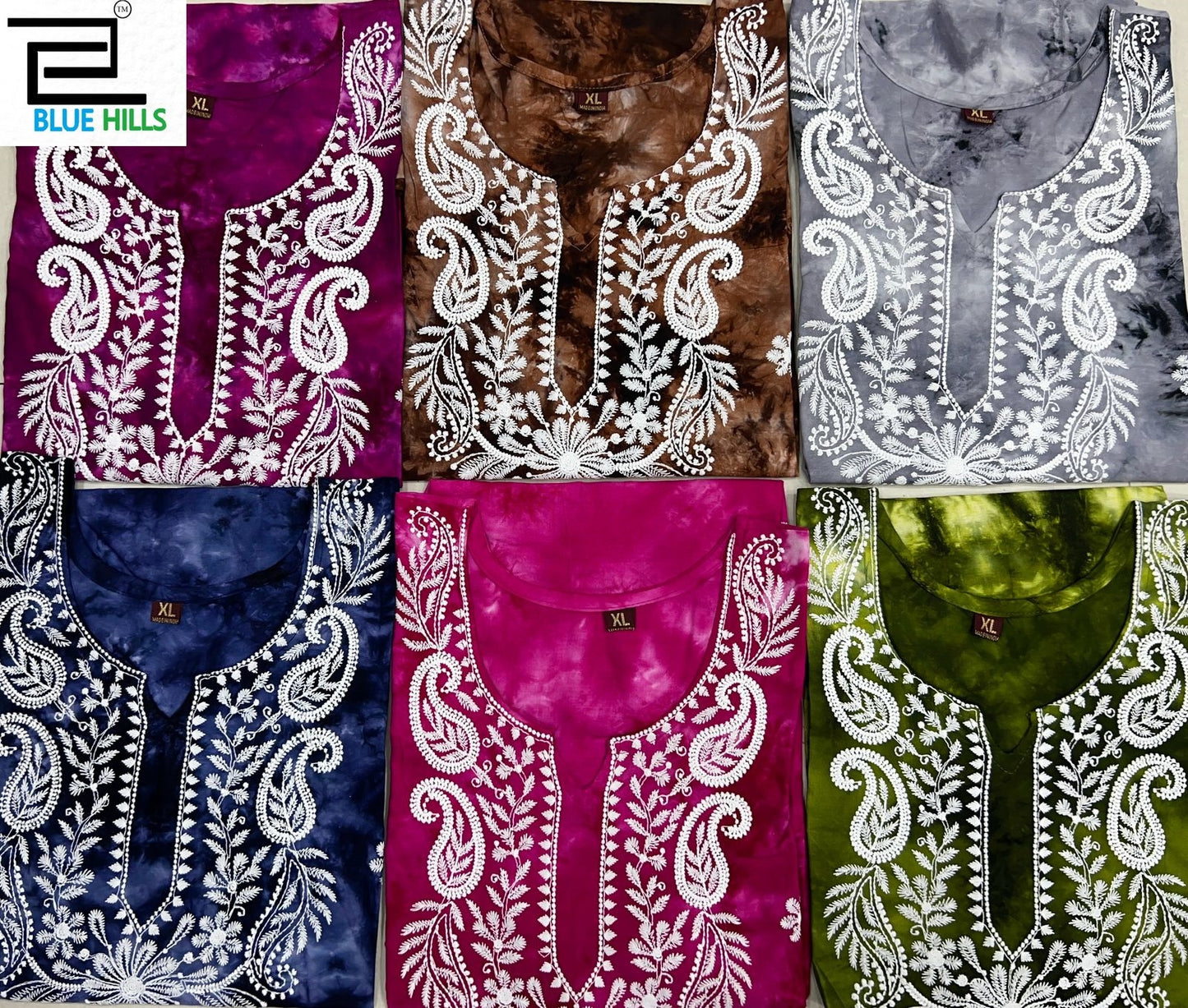 Tye Dye Bluehills Viscose Rayon Short Kurtis Exporter India