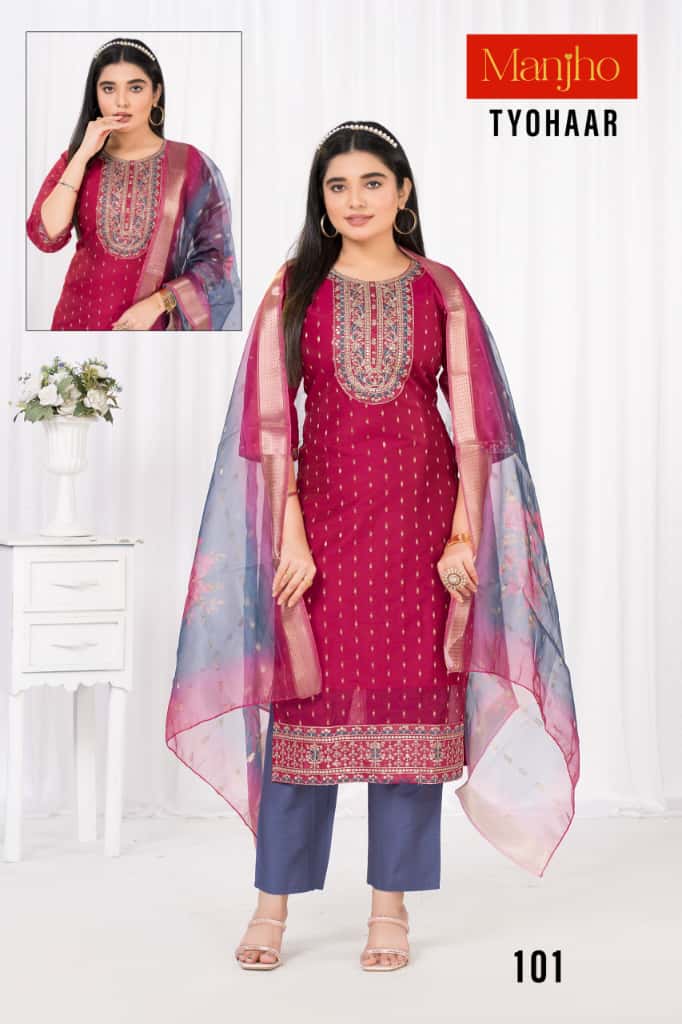 Tyohaar Manjho Modal Readymade Pant Style Suits Exporter