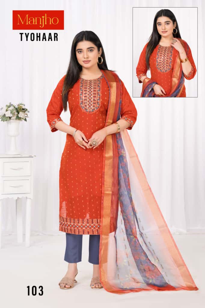 Tyohaar Manjho Modal Readymade Pant Style Suits Exporter