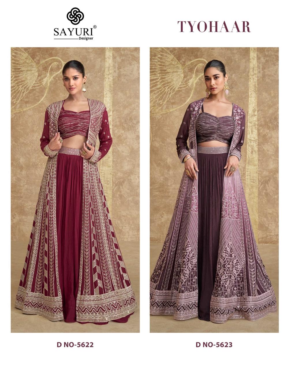 Tyohaar Sayuri Chinon Silk Crop Top Skirt Jacket Exporter Gujarat