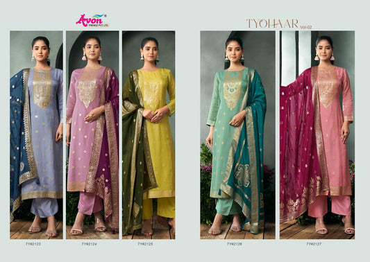 Tyohaar Vol 2 Avon Trendz Organza Silk Plazzo Style Suits Manufacturer India