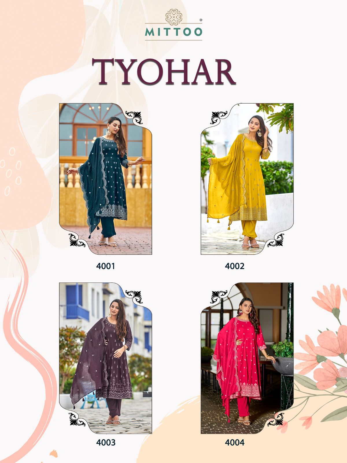 Tyohar Mittoo Rayon Readymade Pant Style Suits Exporter Ahmedabad