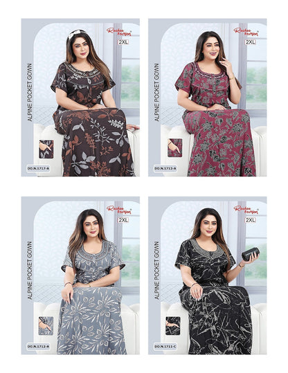 U Neck 100625 Ruchee Fashion Alpine Night Gowns Manufacturer Gujarat