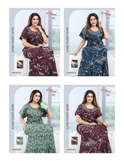 U Neck 100625 Ruchee Fashion Alpine Night Gowns Manufacturer Gujarat
