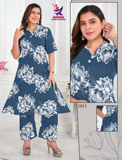 U Shine 2 Mlm Kalash Lifestyle Rayon 17Kg Kurti Pant Set Wholesale Price