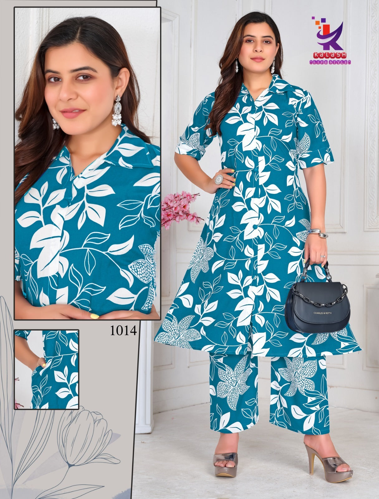 U Shine 2 Mlm Kalash Lifestyle Rayon 17Kg Kurti Pant Set Wholesale Price