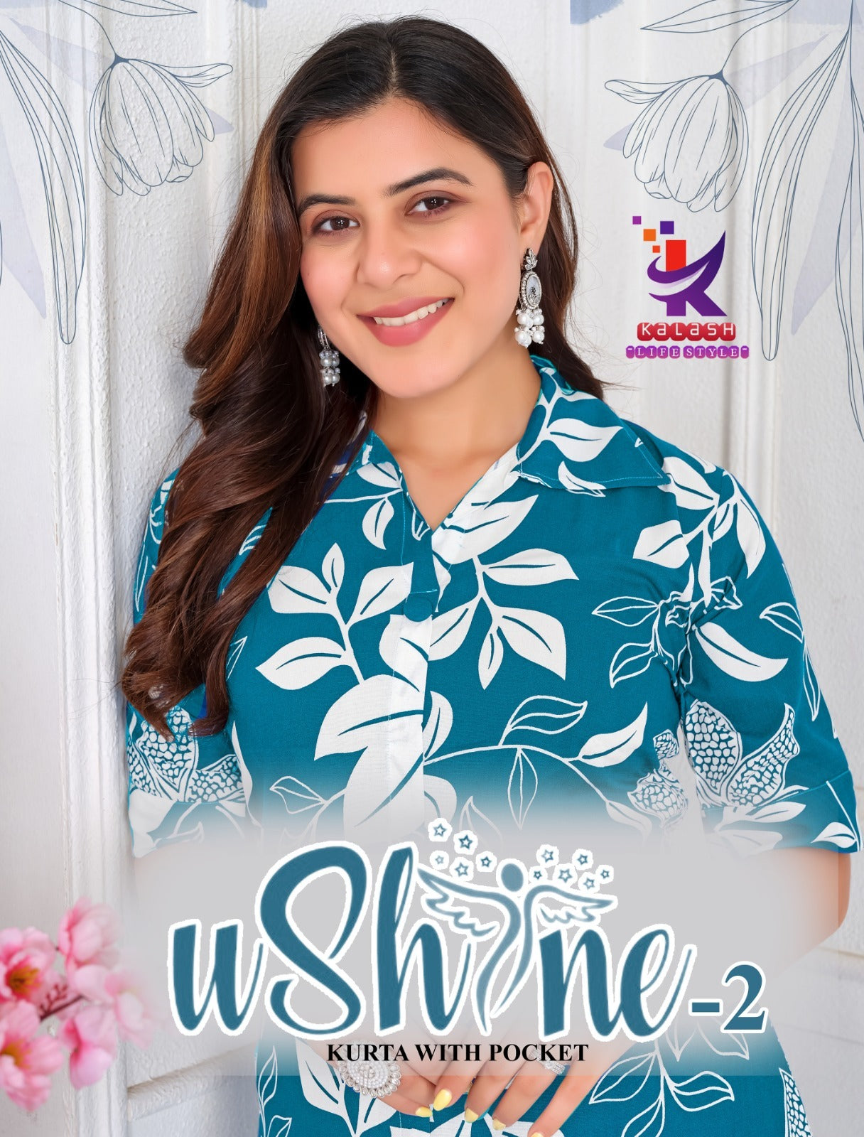 U Shine 2 Mlm Kalash Lifestyle Rayon 17Kg Kurti Pant Set Wholesale Price