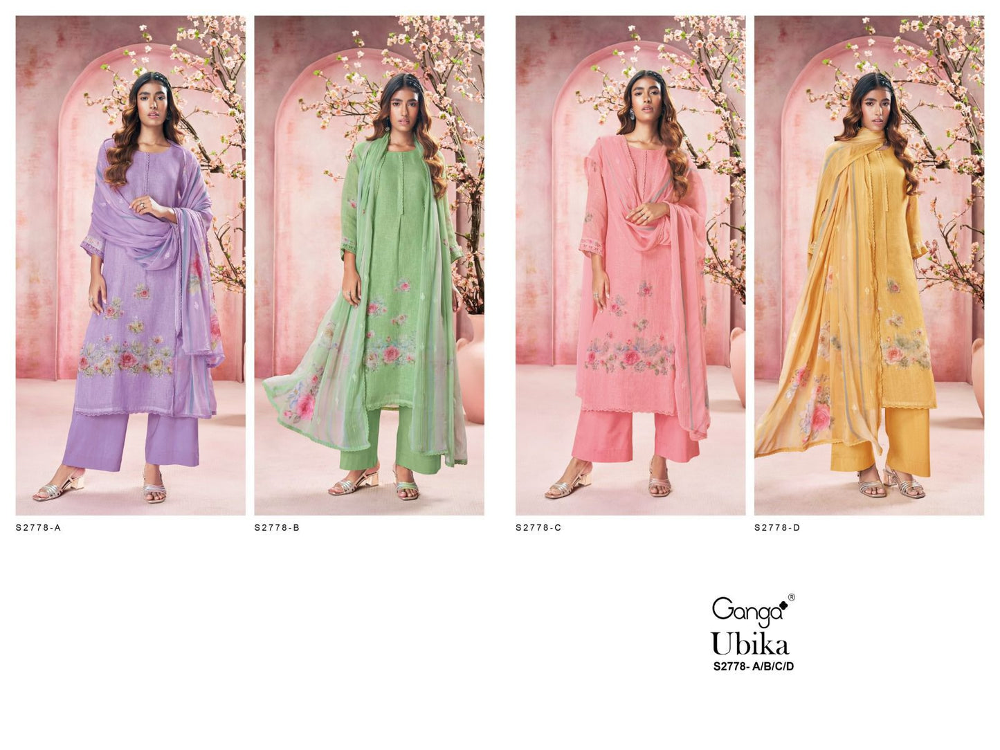 Ubika 2778 Ganga Pure Linen Plazzo Style Suits Manufacturer