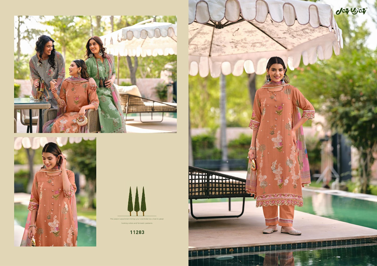 Udaan Jay Vijay Mal Chanderi Pant Style Suits Wholesaler Gujarat