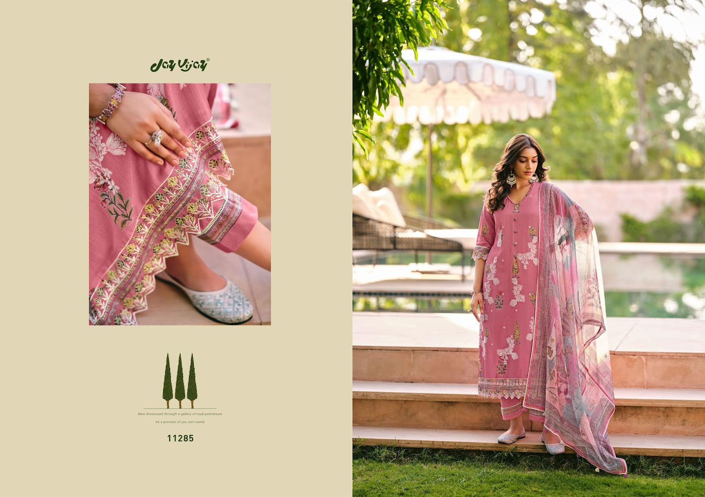 Udaan Jay Vijay Mal Chanderi Pant Style Suits Wholesaler Gujarat